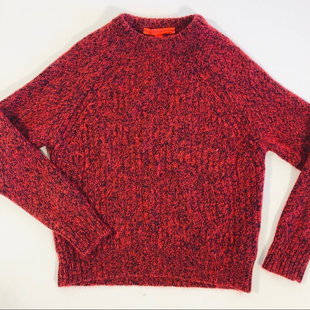 Tommy Hilfiger collection red black mohair sweater